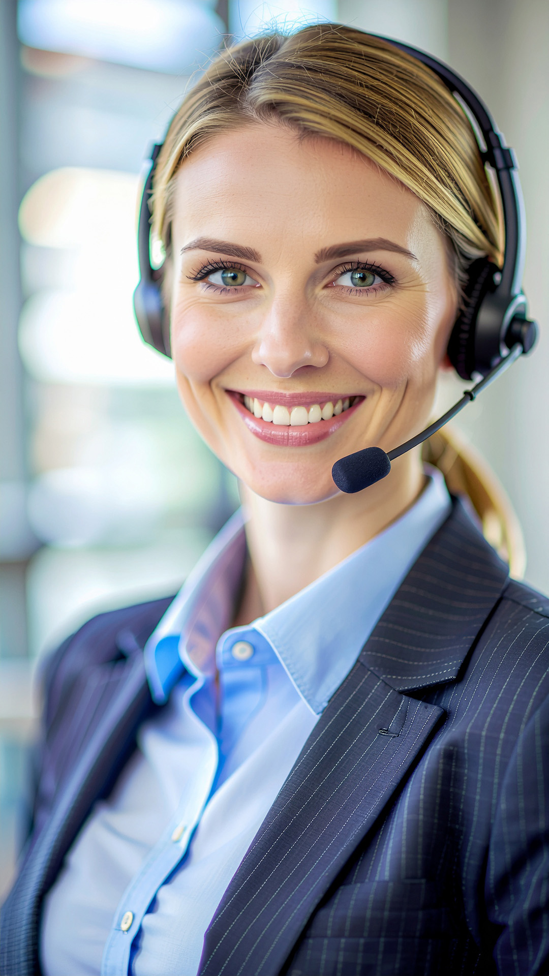 customer service represantive with headset