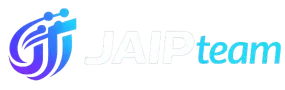 JAIP team logo with stylized initials and team name in blue and white.