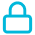 Blue padlock icon representing security or privacy.