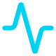 Light blue heartbeat or pulse line icon on white background.
