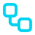 Two blue interlinked squares forming a chain link icon.