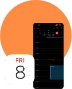 Calendar app showing an appointment. 