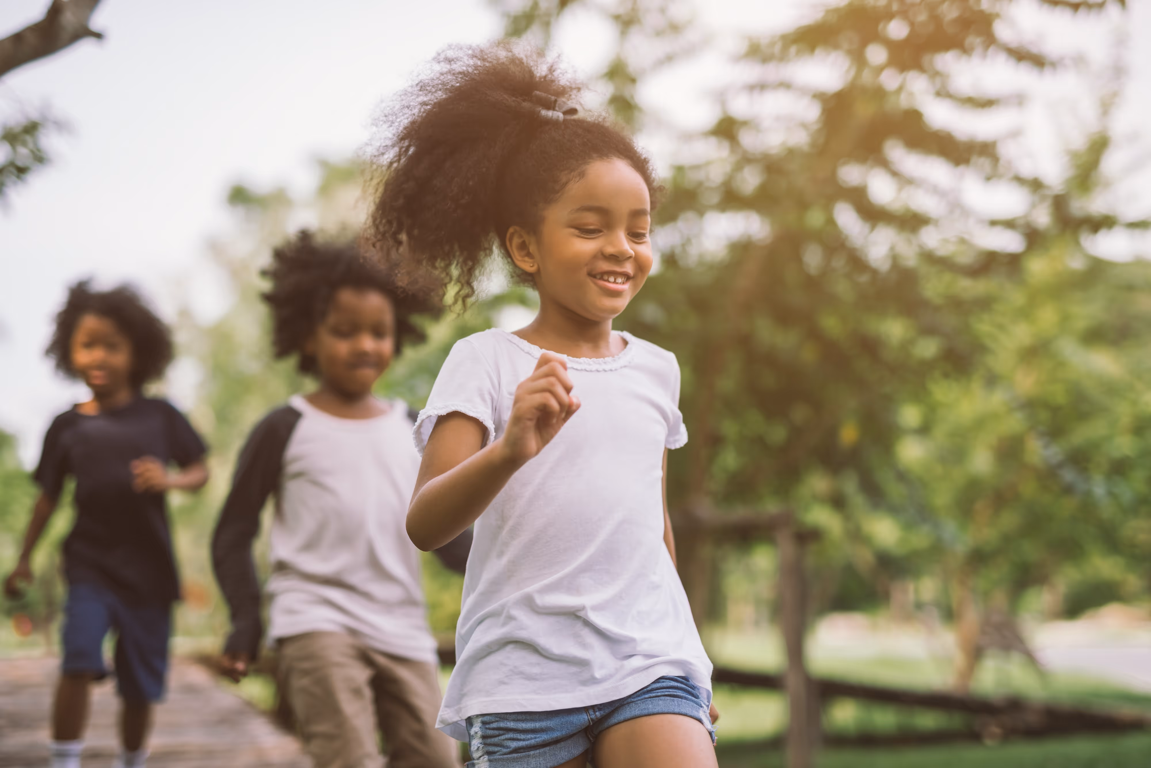Children Running Stock Photo