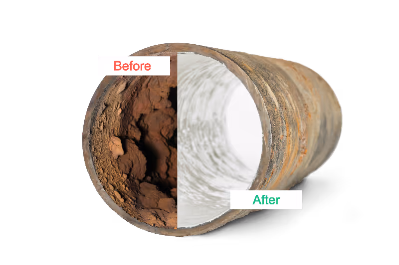 Cast iron pipe fully epoxy coated after descaling