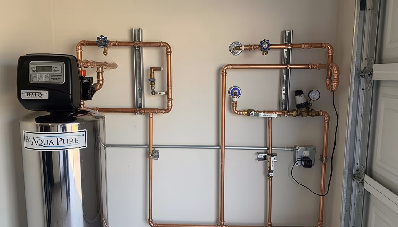Whole-home water filtration system installed by Omaha Drain