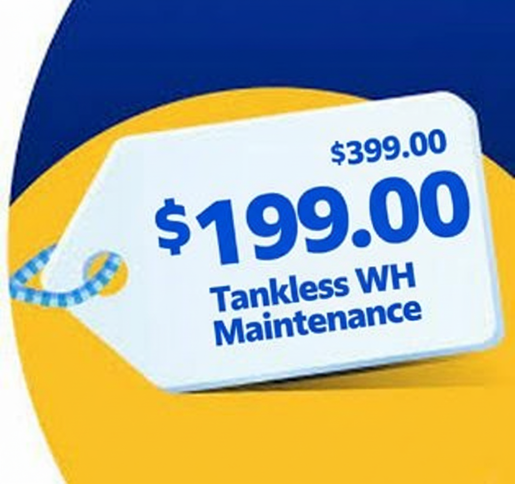 Tankless water heater maintenance offer
