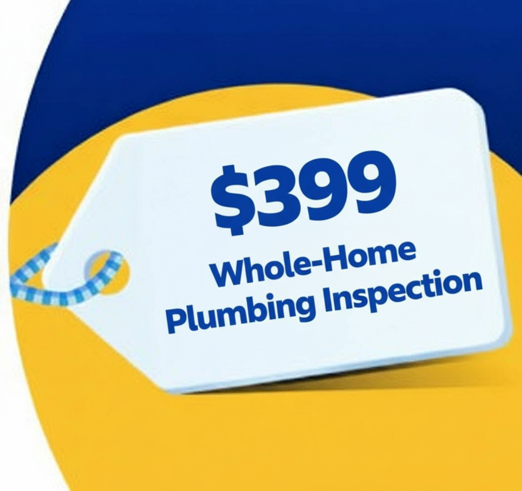 Plumbing inspection offer graphic