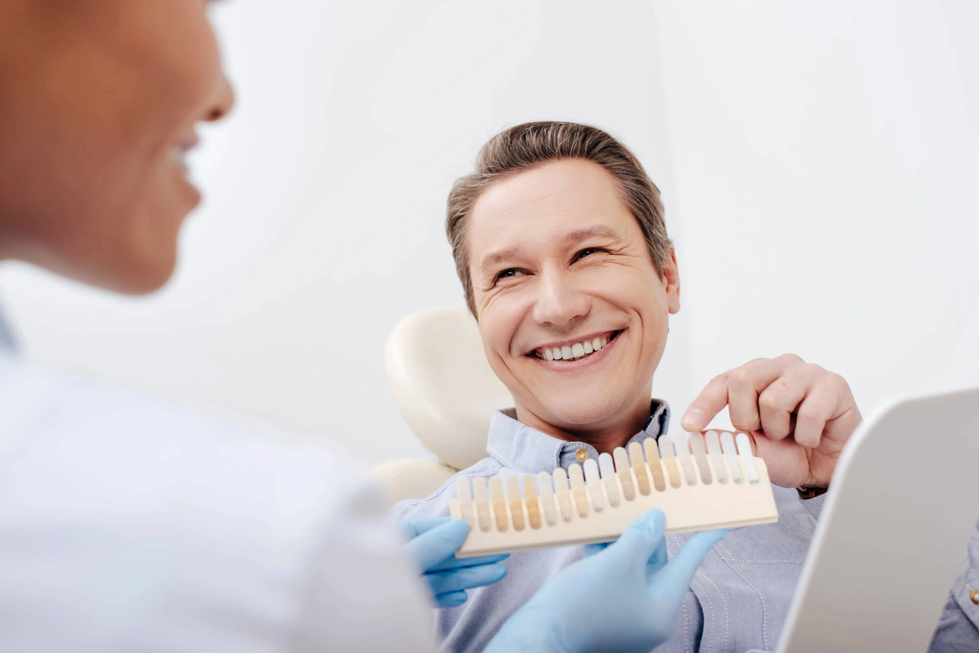 Smiling after teeth whitening randolph nj
