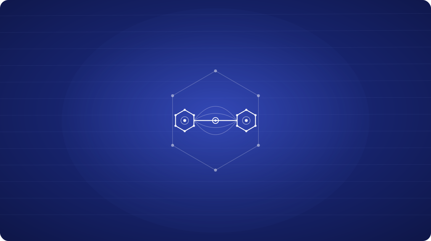 Navy header with line-art of two counterparties linked by a single netted exposure line