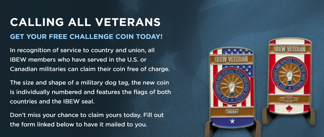 Order your IBEW Veteran Challenge Coin!