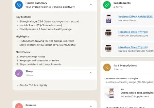 Personalized plan for longevity & chronic condition support