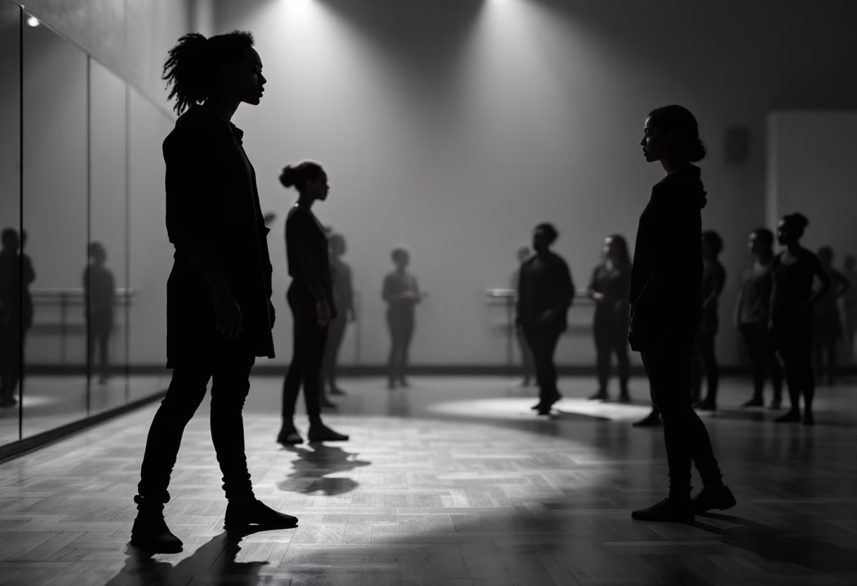 image of dance instructor teaching a class
