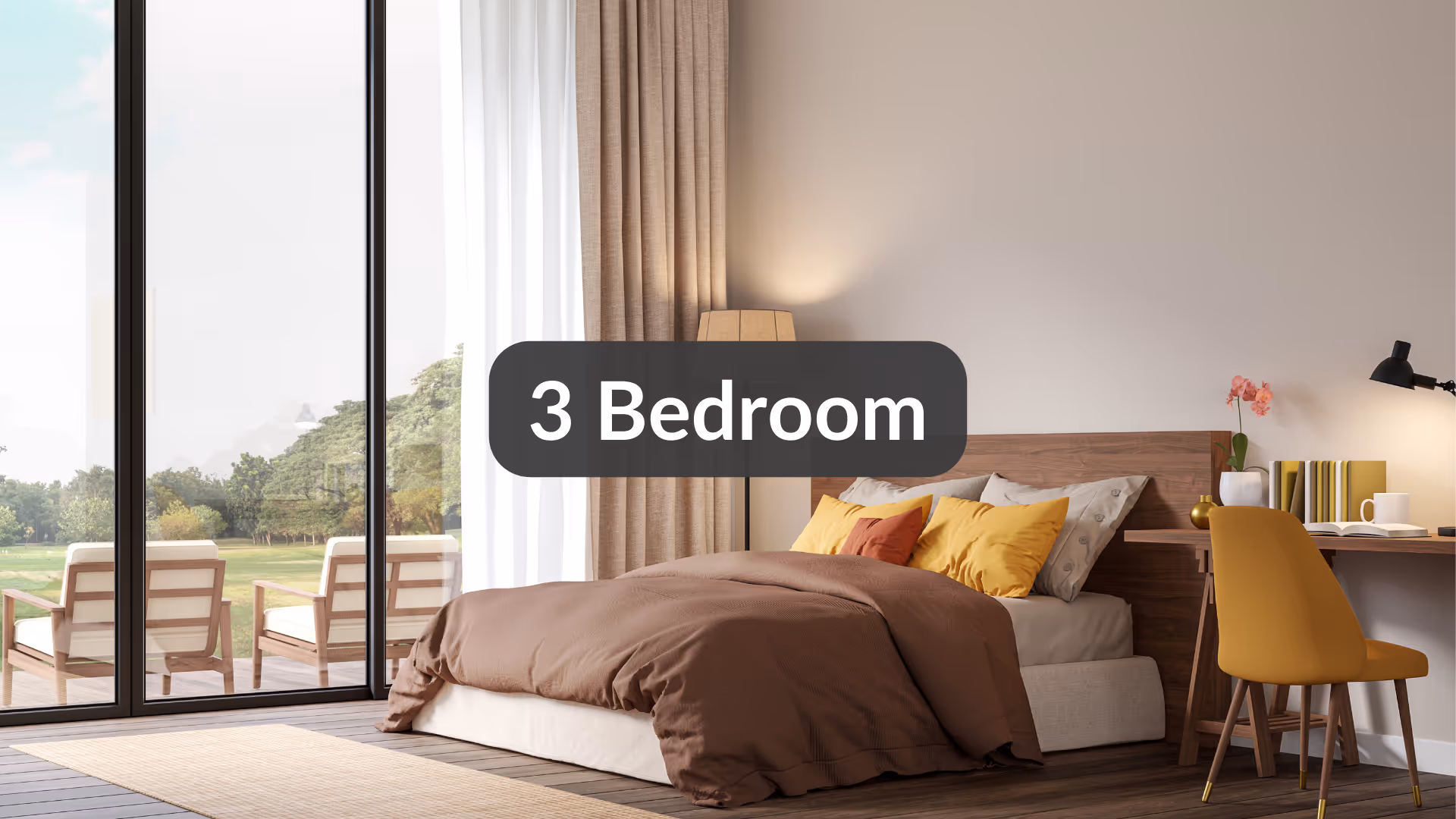 Warm and modern bedroom setup representing a 3-bedroom home inspection service