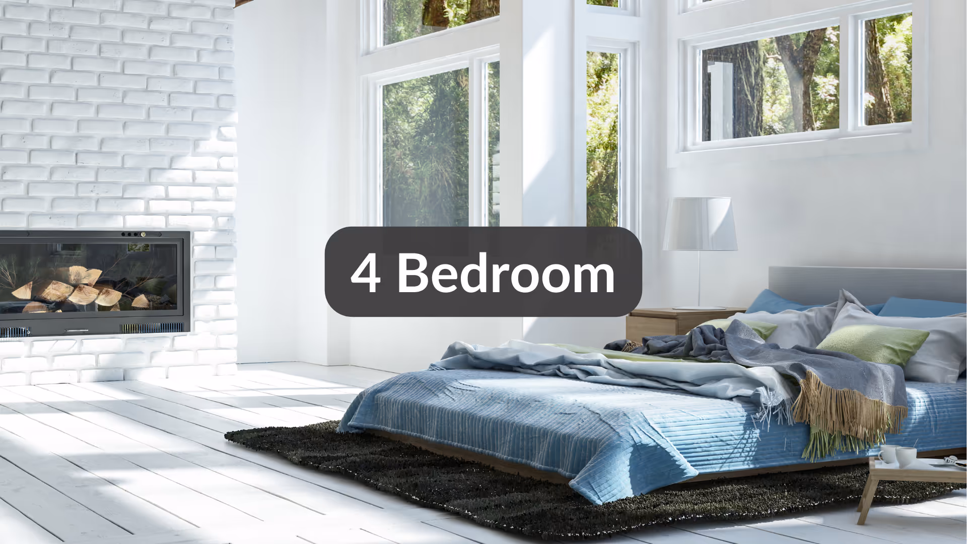Bright bedroom interior used to showcase 4-bedroom pre-purchase inspection services in Brisbane