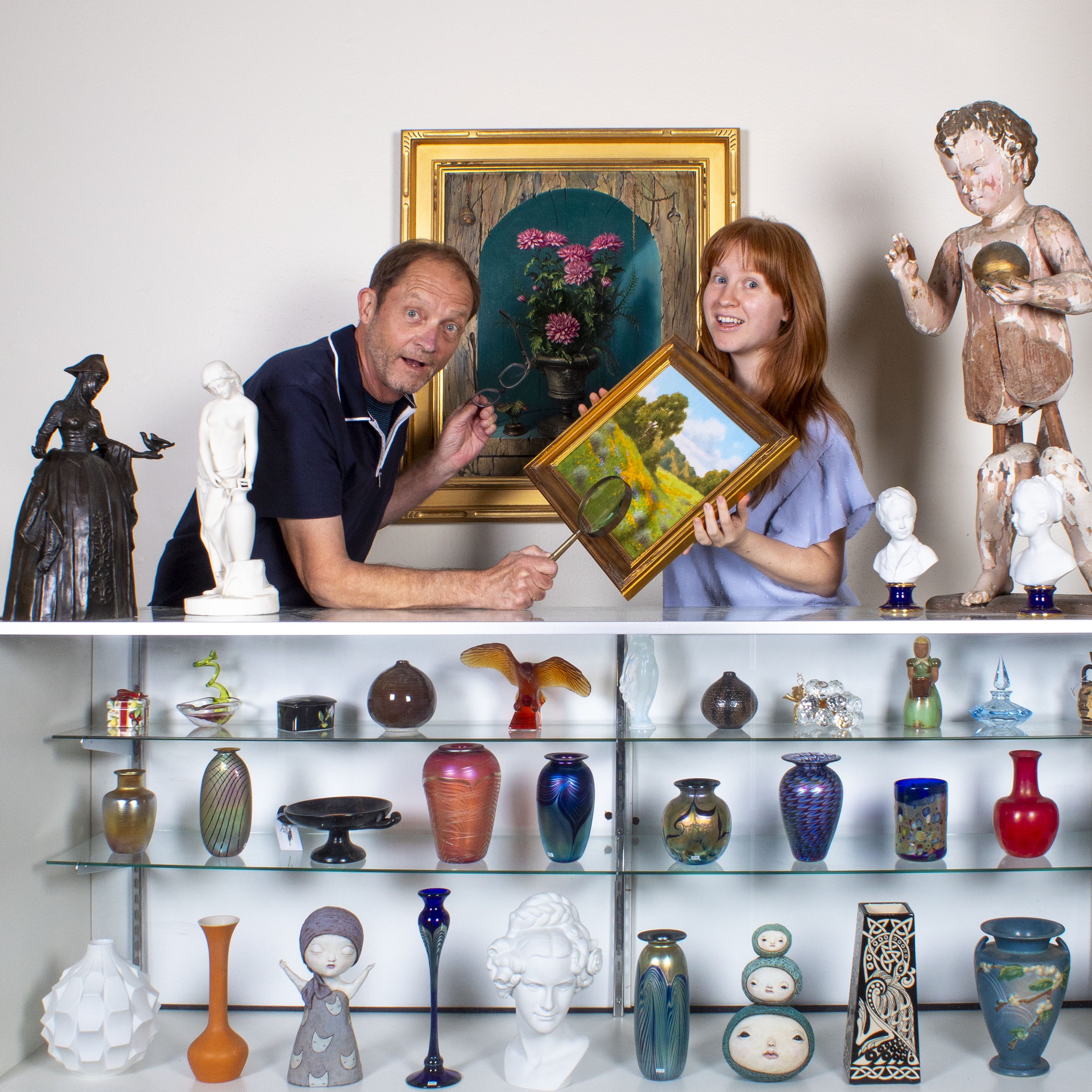 Holley & Clark curating a California painting