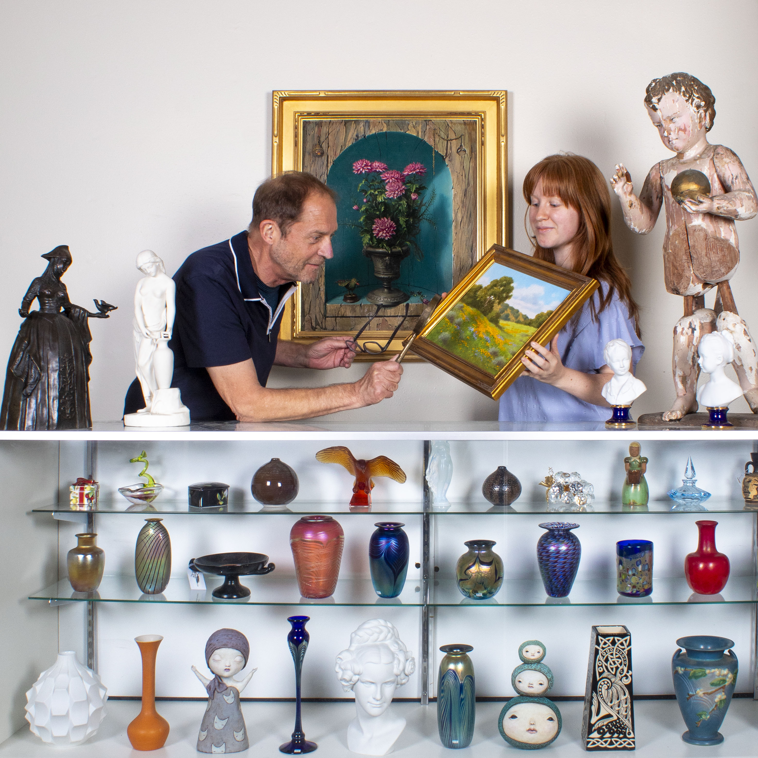 Holley & Clark curating a plein air painting