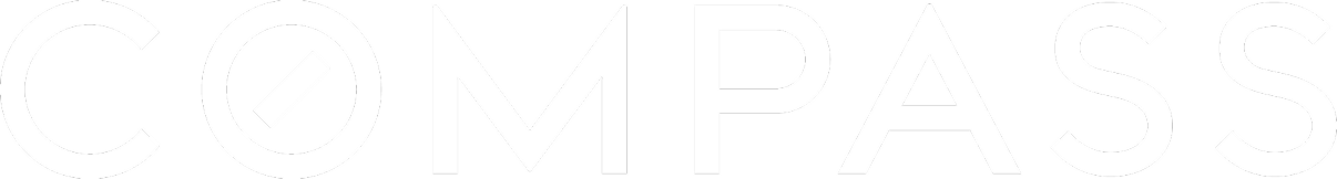 Compass company wordmark logo with stylized O resembling a compass needle.