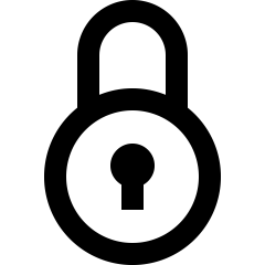 Simple black padlock icon.