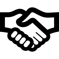 Icon of two hands shaking in a handshake gesture.