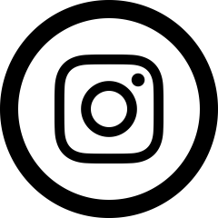 Instagram logo inside a circle.