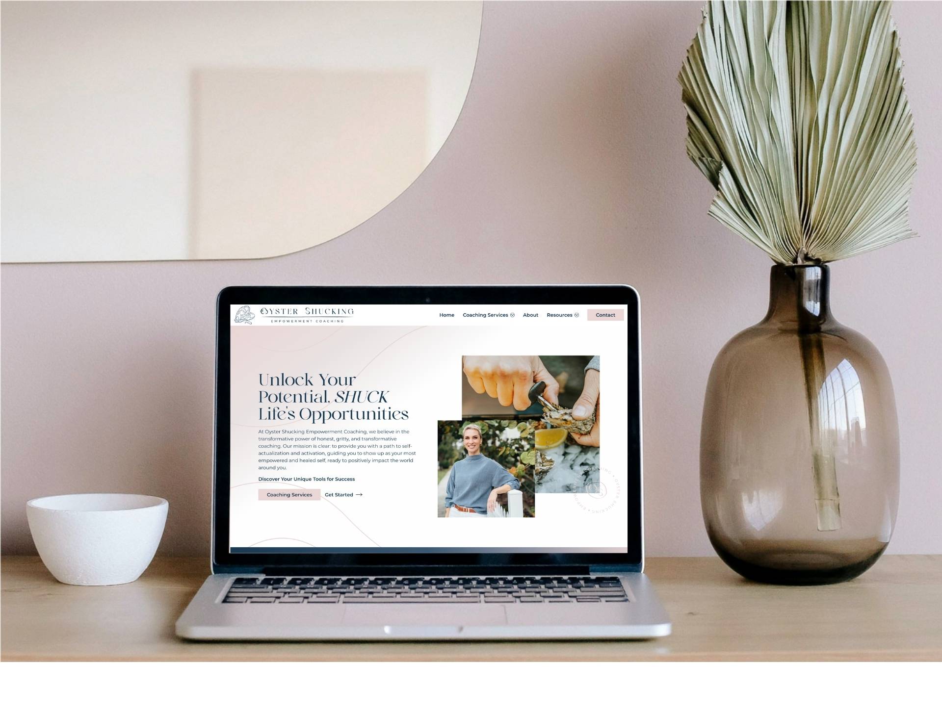 Oyster Shucking Empowerment Coaching Website Design