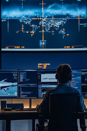 image of mission control room (for a space tech)