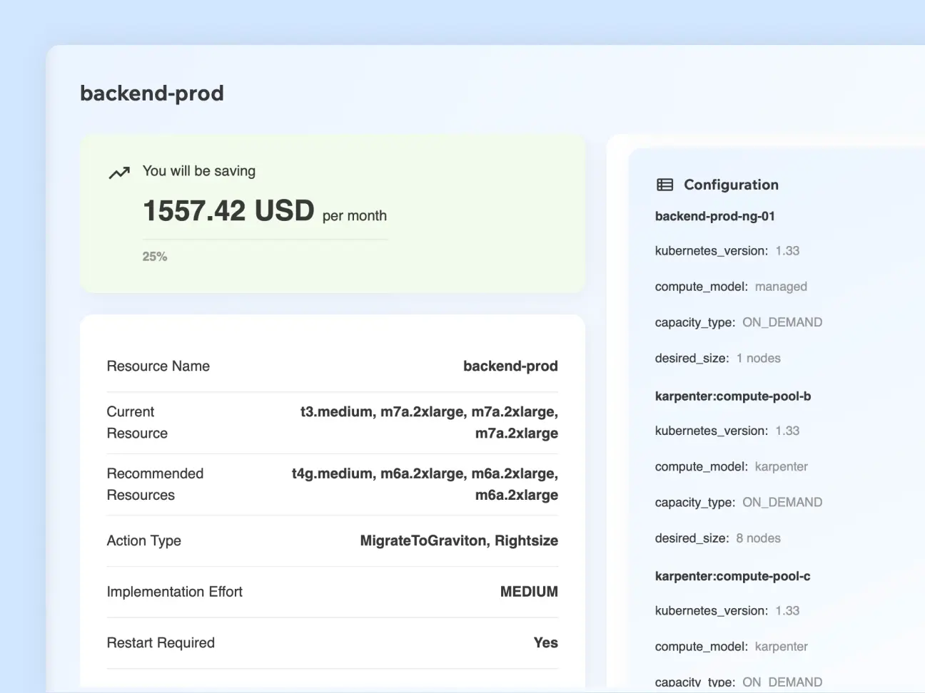 screenshot of Jetscale AI interface