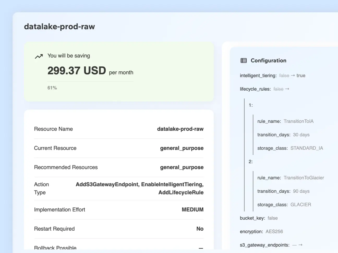 screenshot of Jetscale AI interface