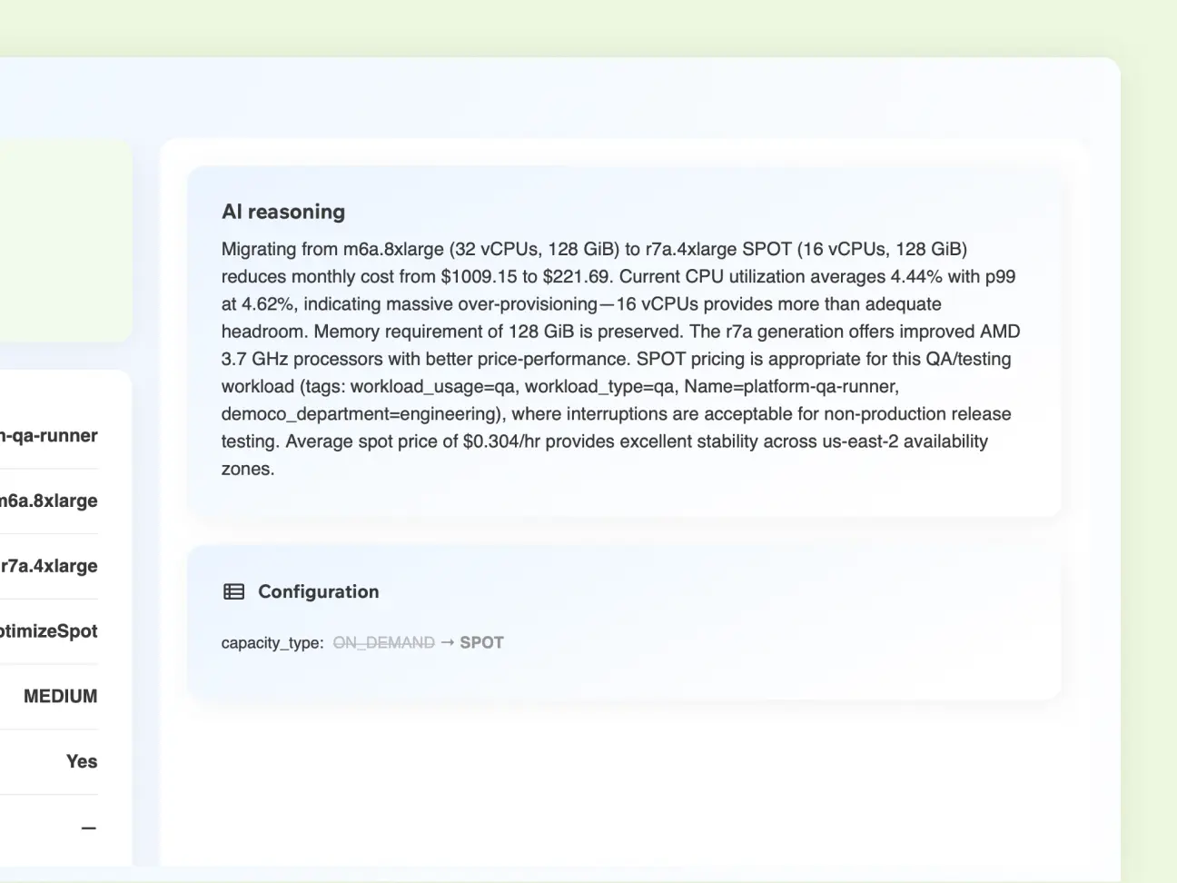 screenshot of Jetscale AI interface