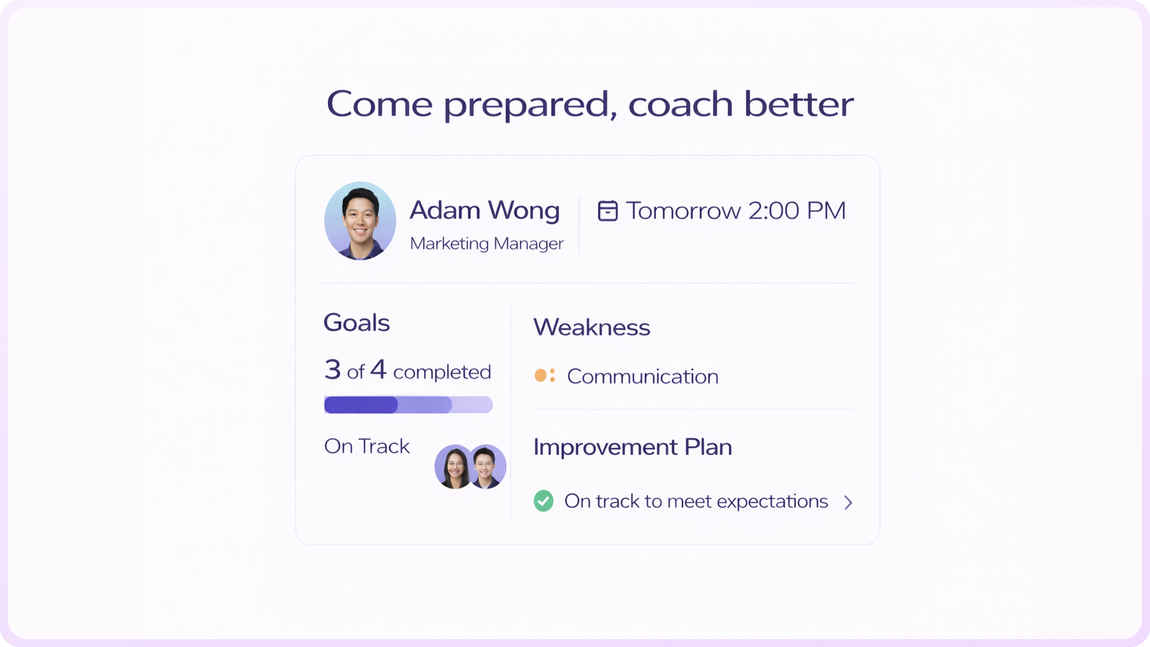 Coaching preparation