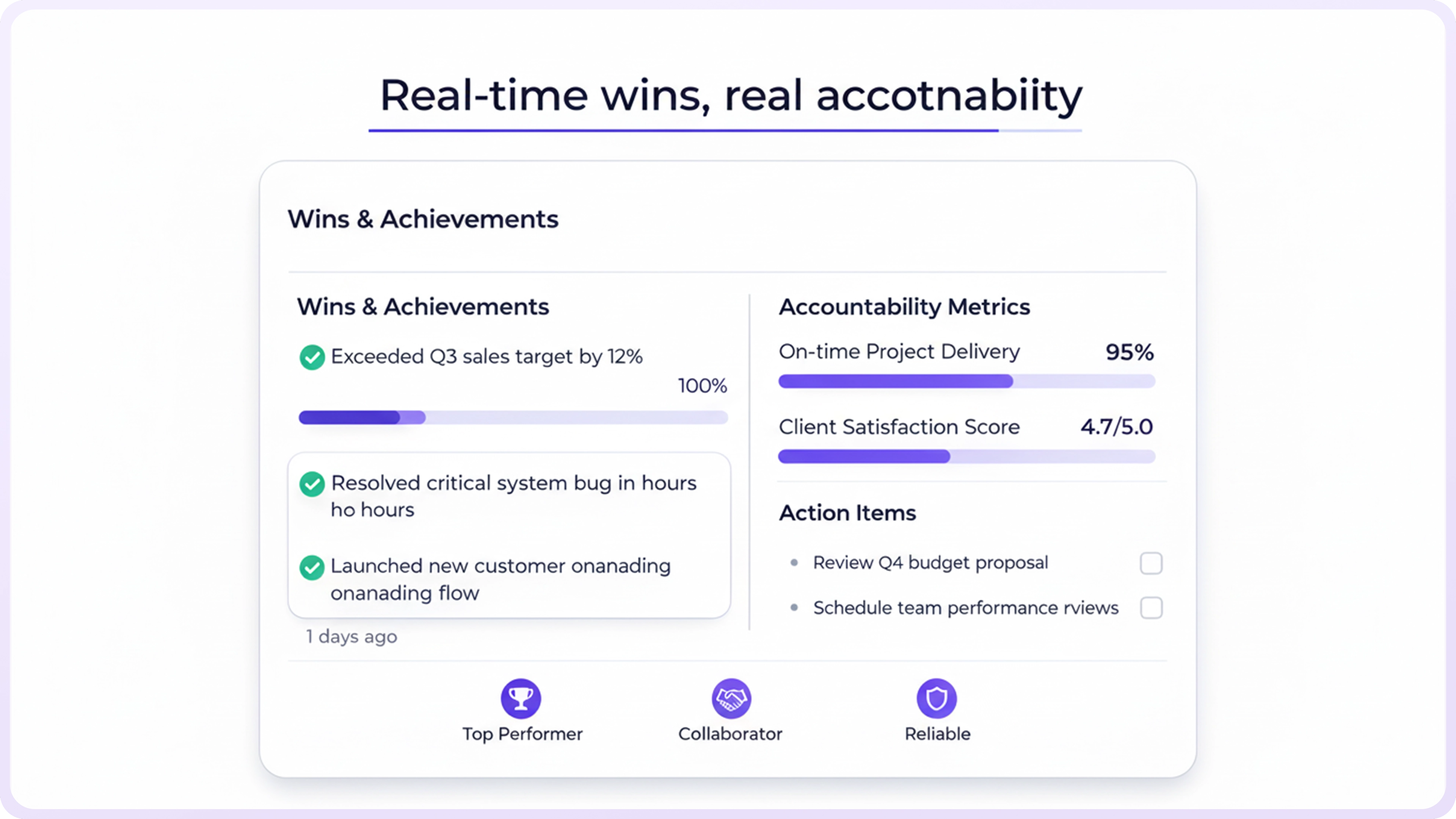 Performance tracking