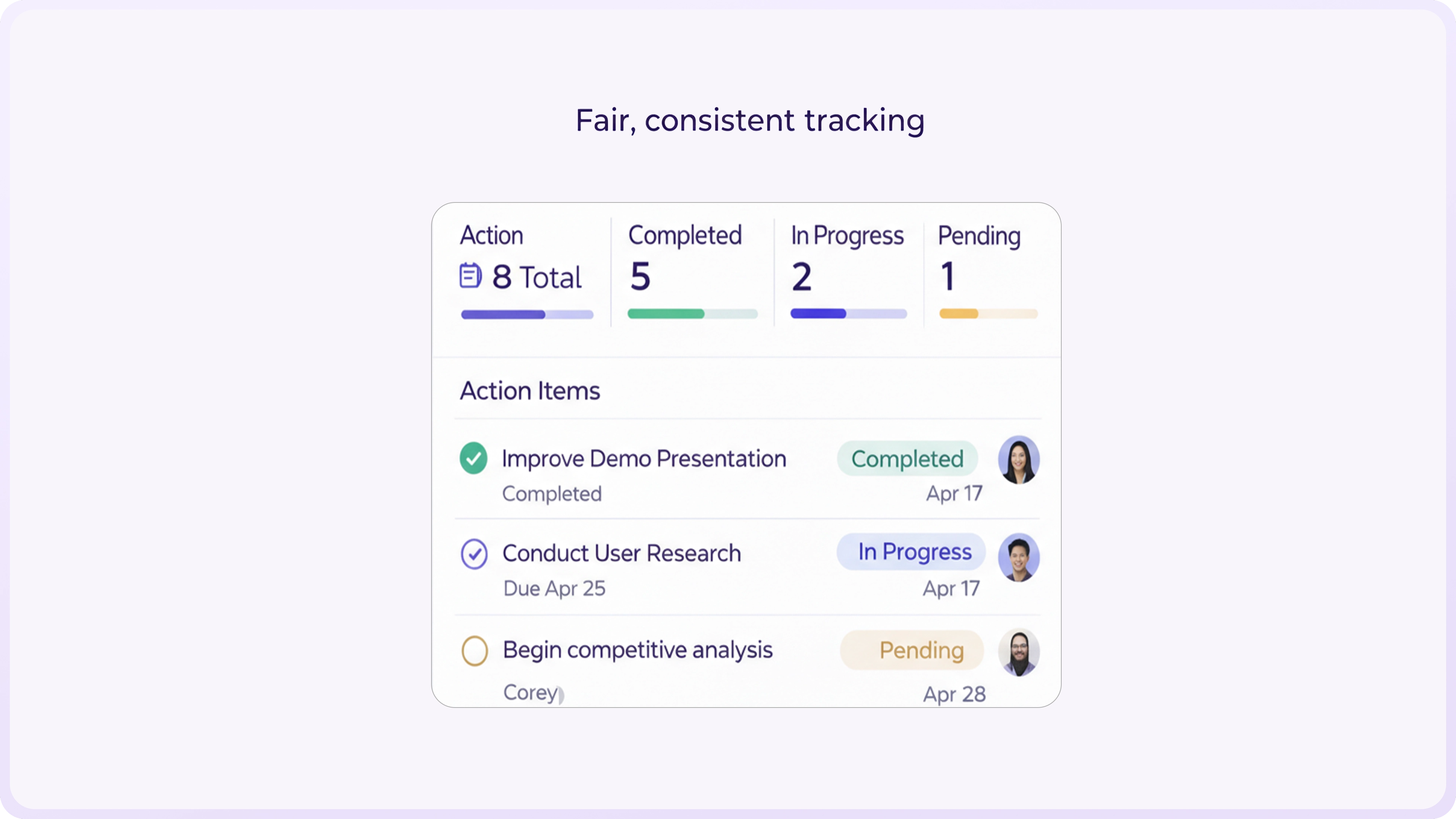 Progress tracking