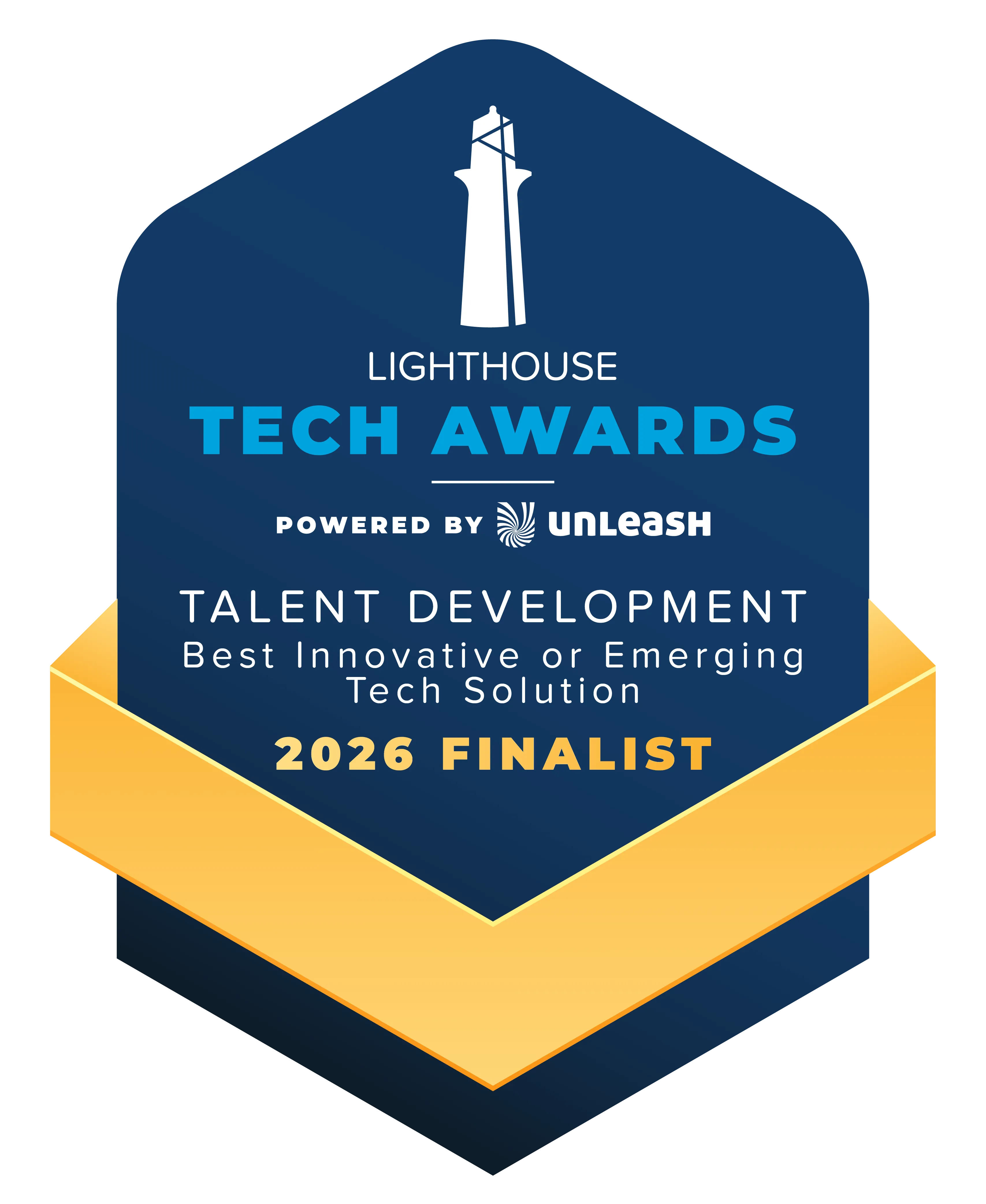 Lighthouse Tech Awards 2026 finalist badge for talent development powered by Unleash.