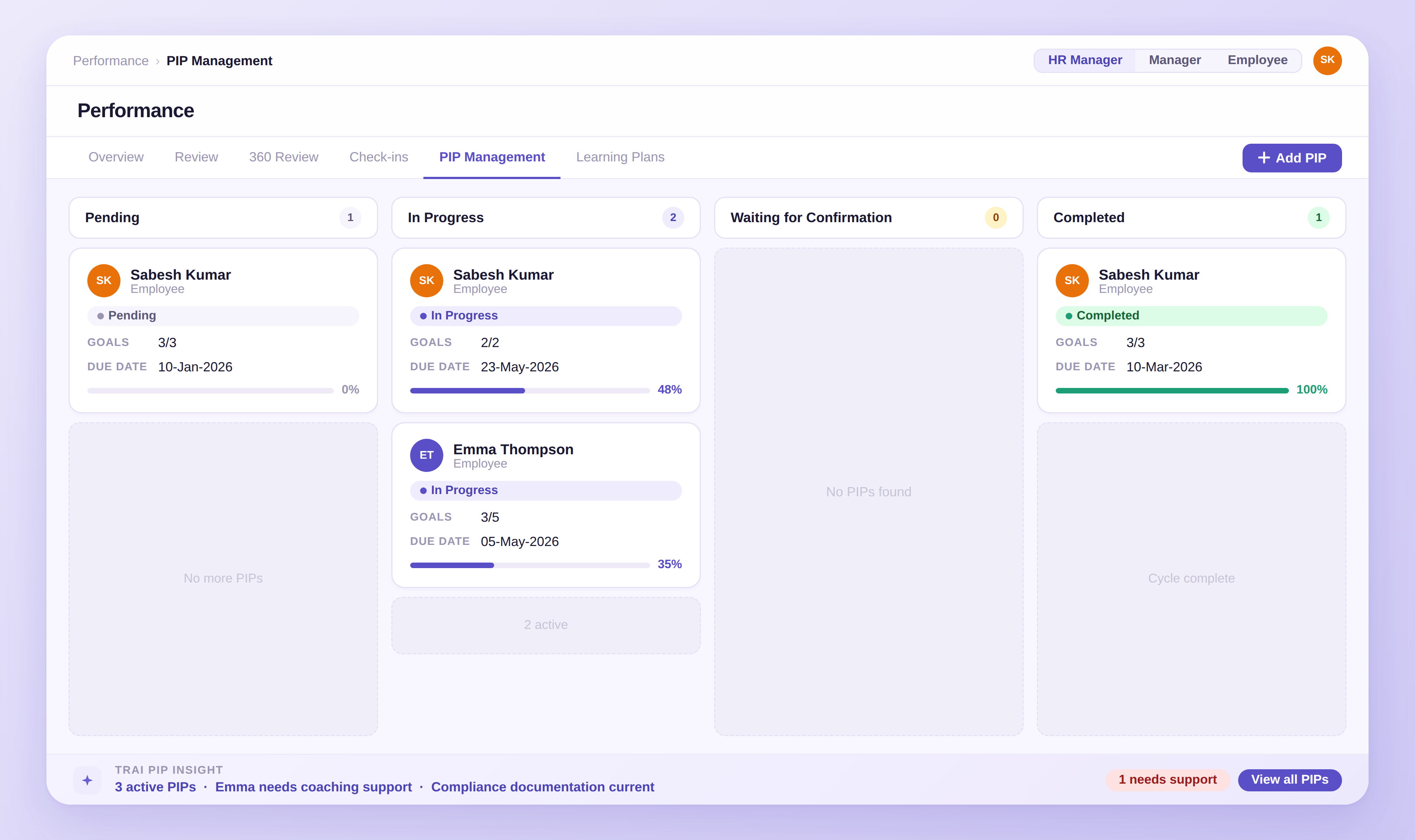 Employee development plan