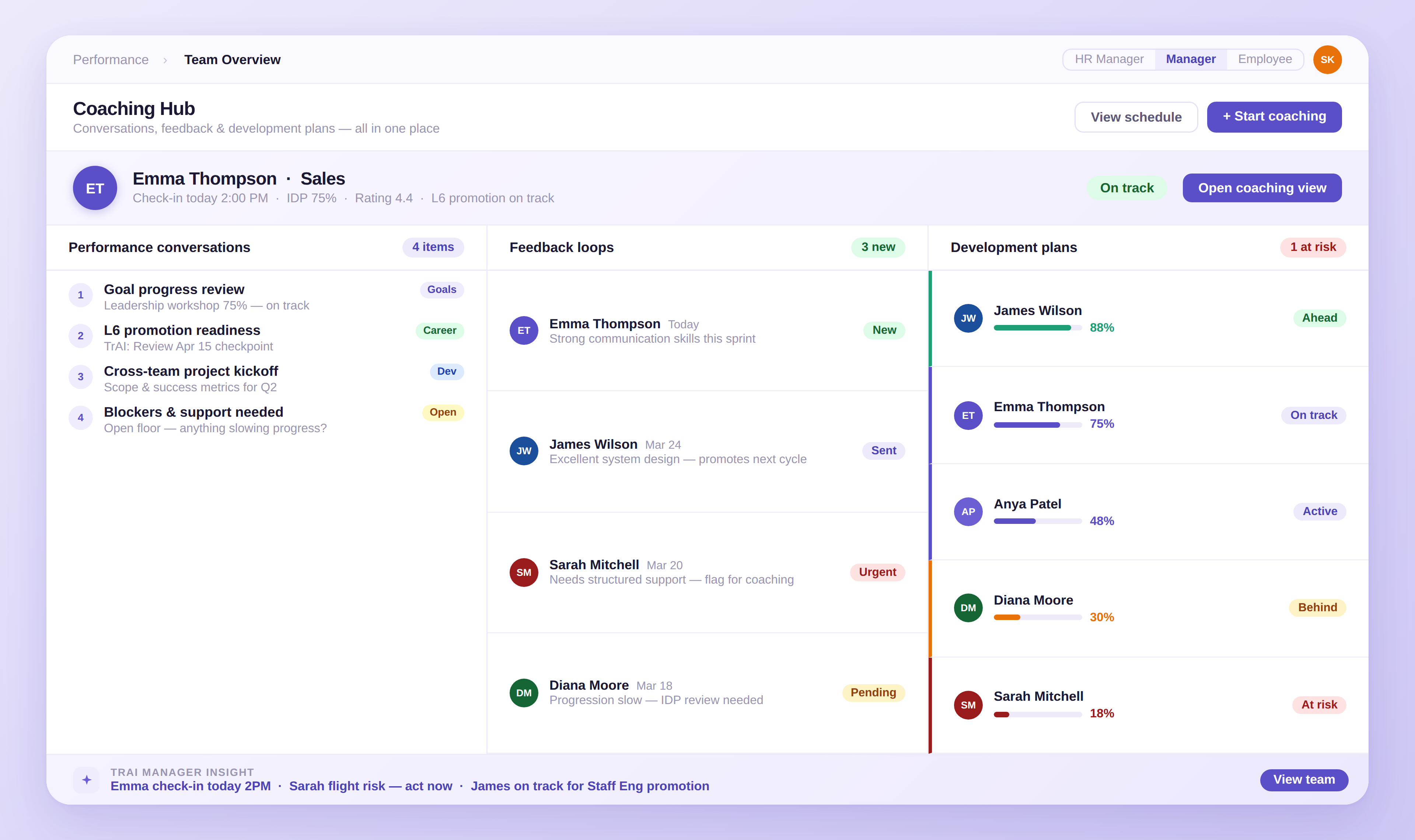 Talent development tracker