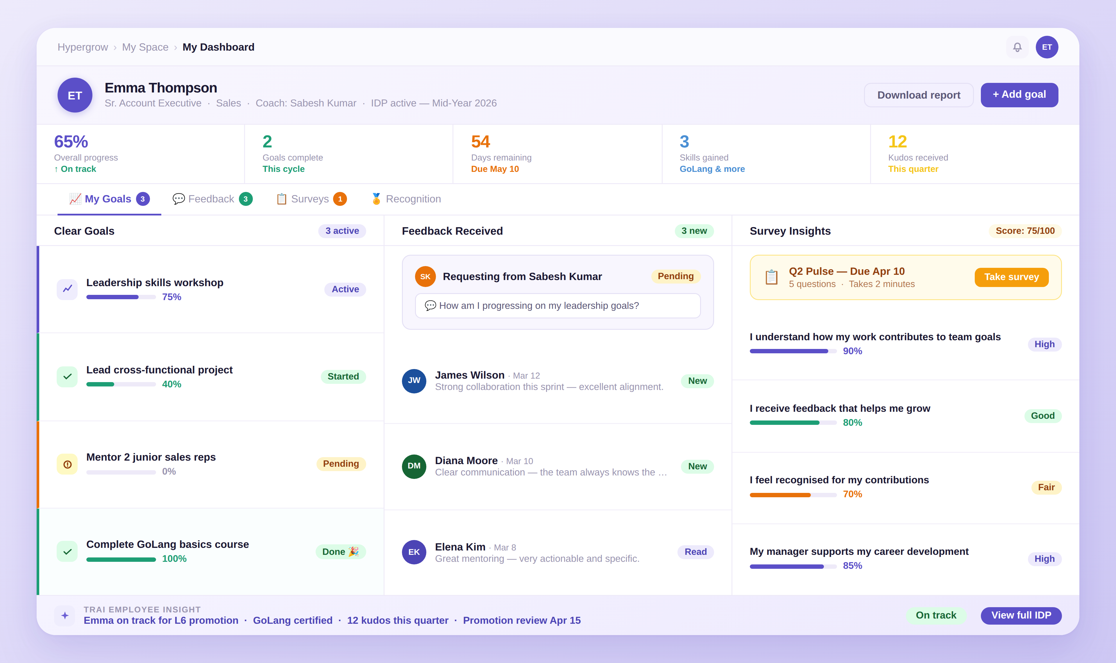 Performance review analytics