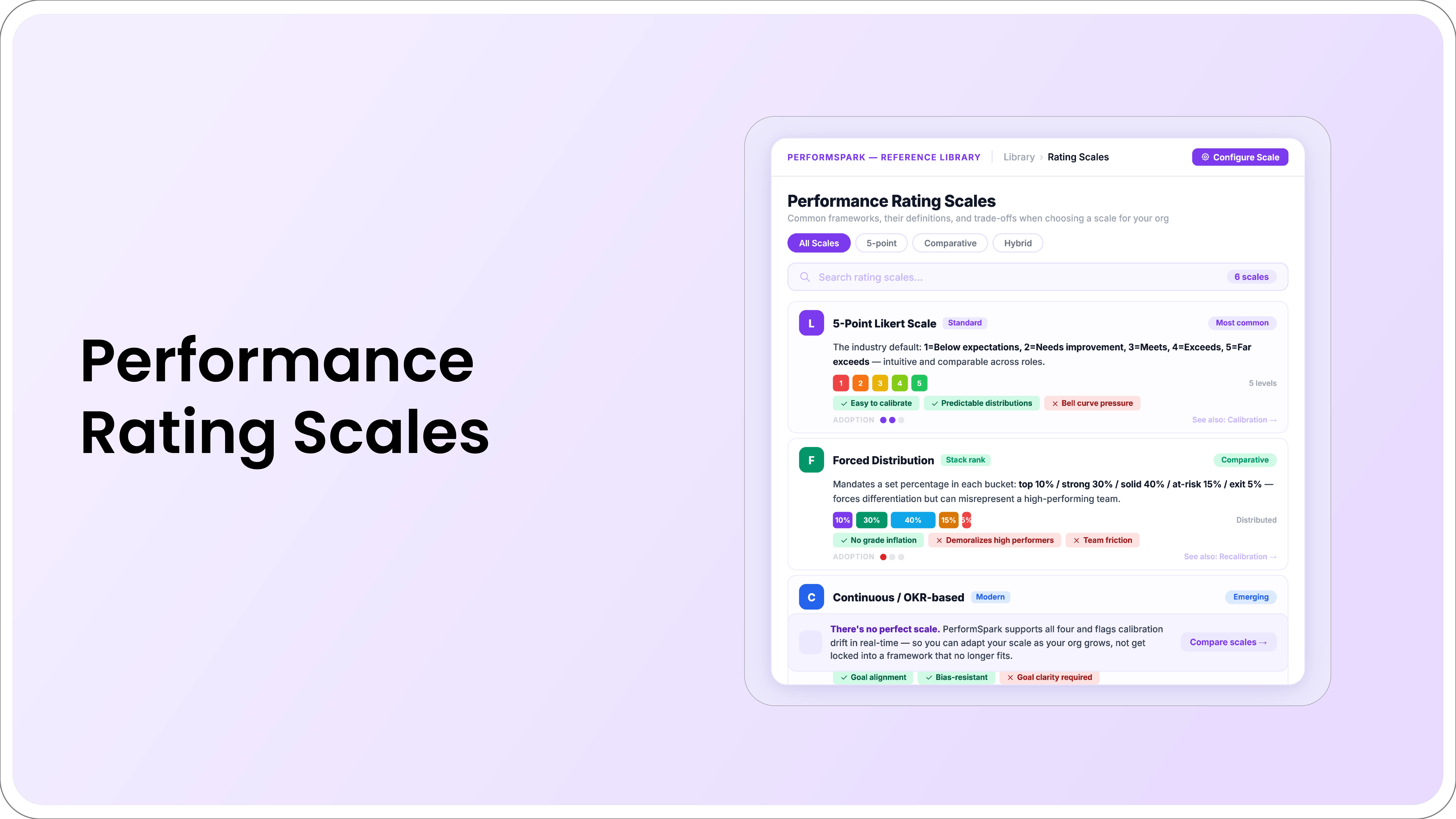 Performance review rating scales compared for HR and managers