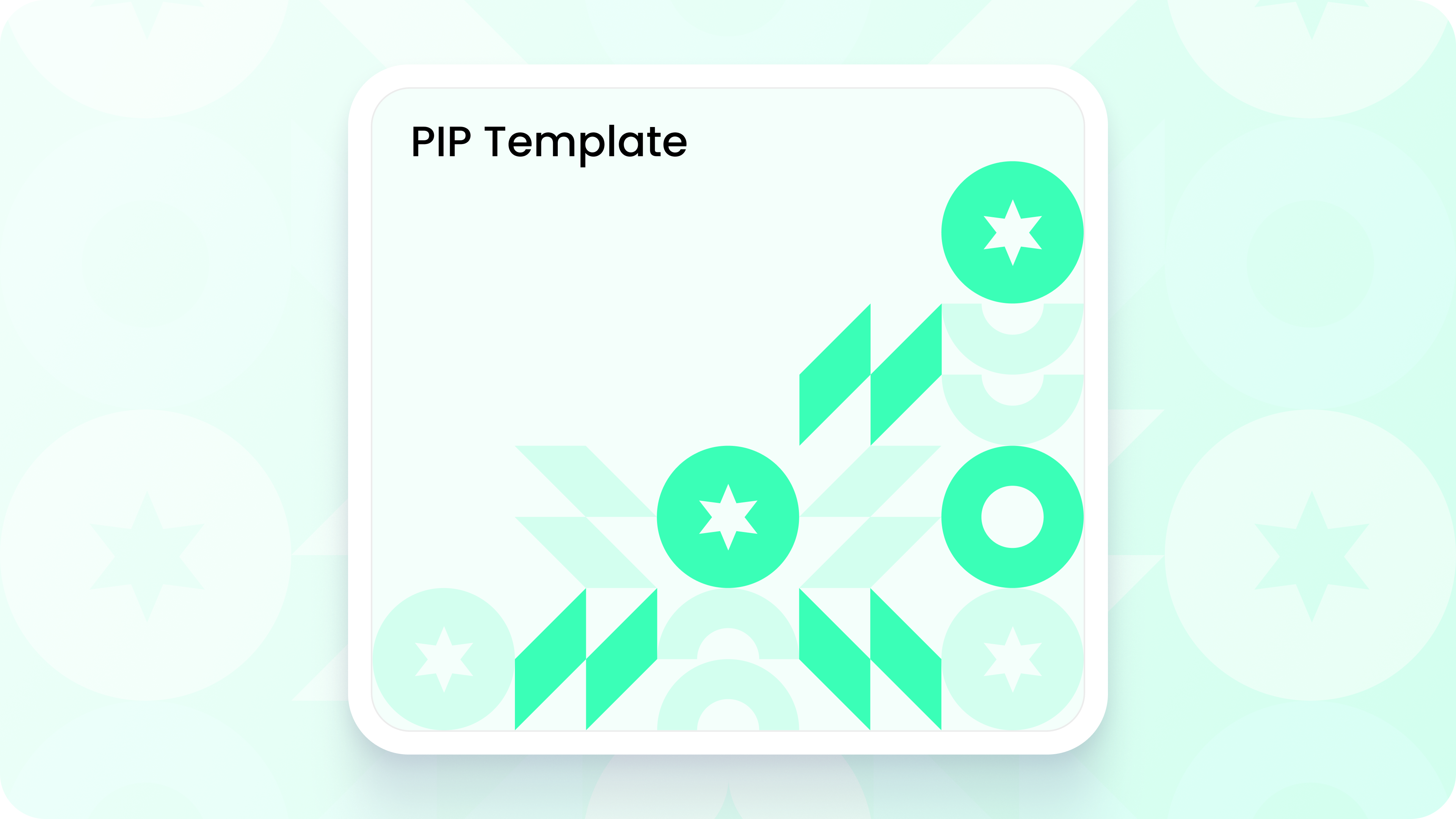 PIP Template card with teal geometric icons illustrating PerformSpark's performance improvement plan download