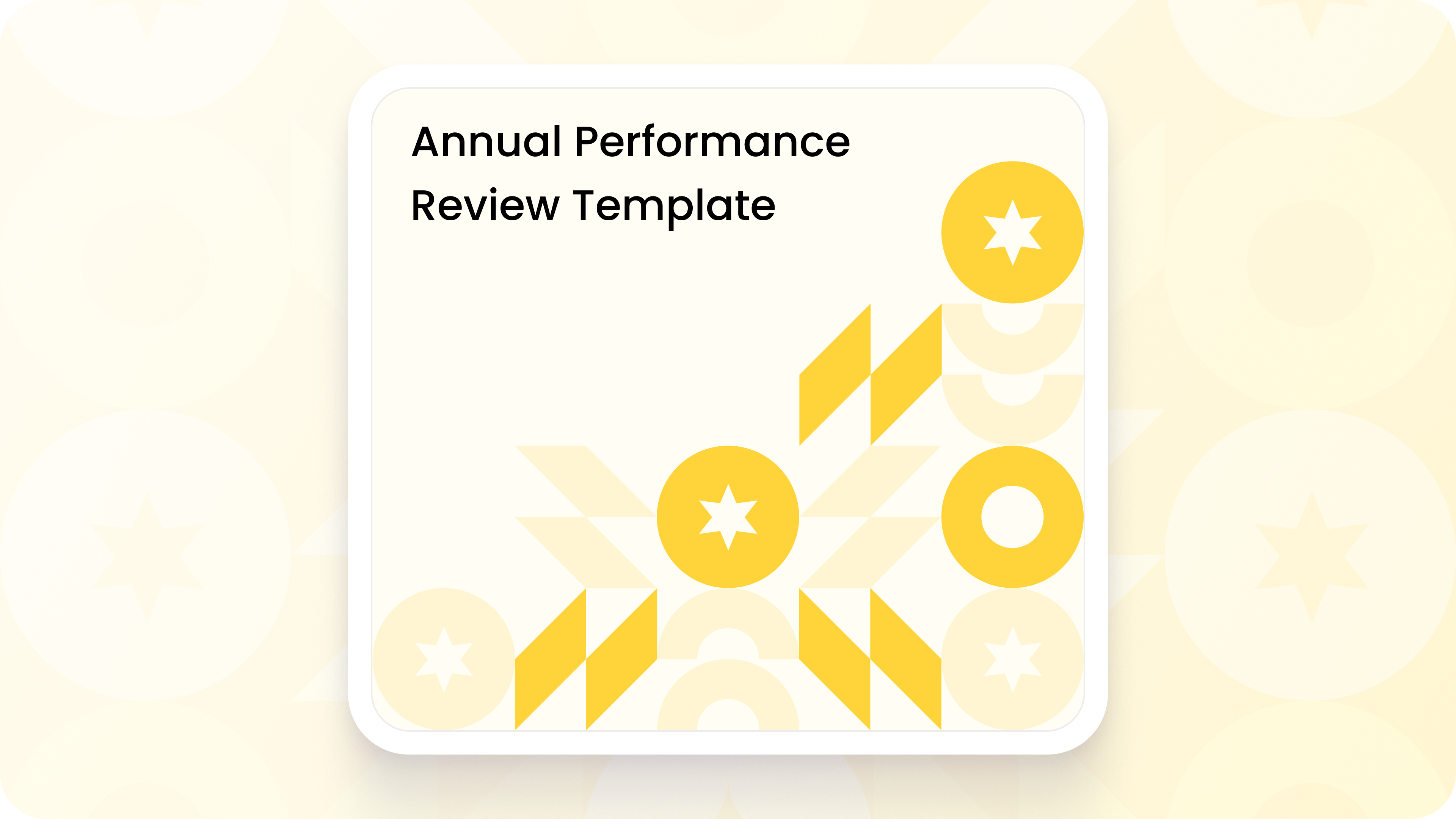 Annual Performance Review Template card with teal geometric icons illustrating PerformSpark's structured review download