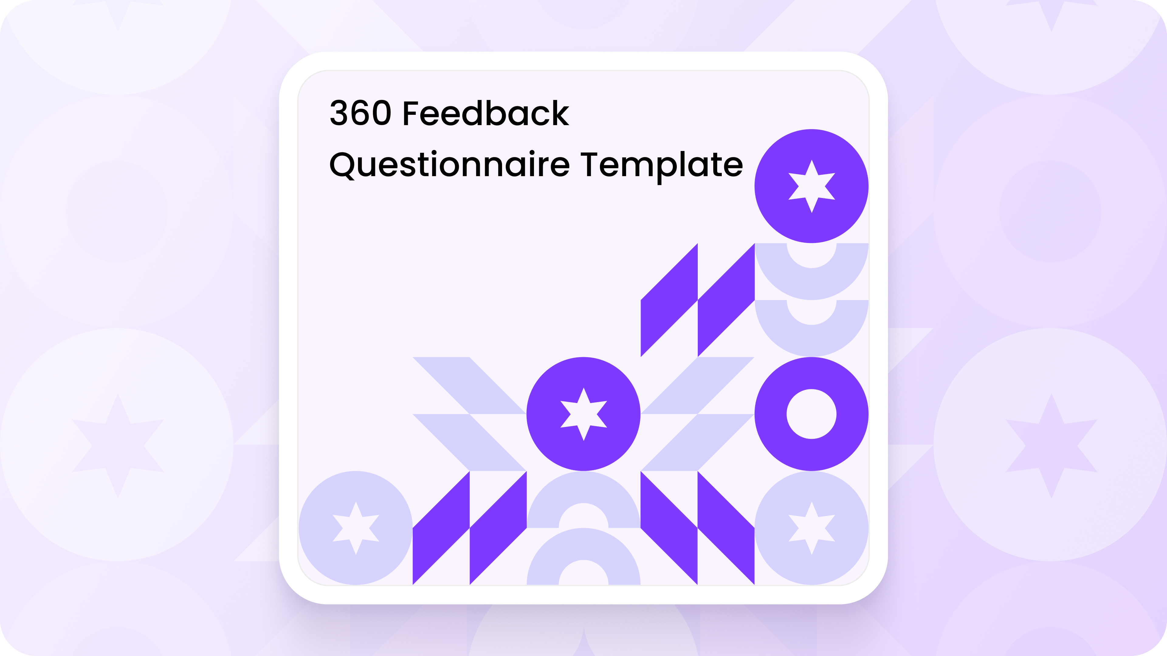 360 Feedback Questionnaire Template card with teal geometric icons illustrating PerformSpark's multi-rater feedback download