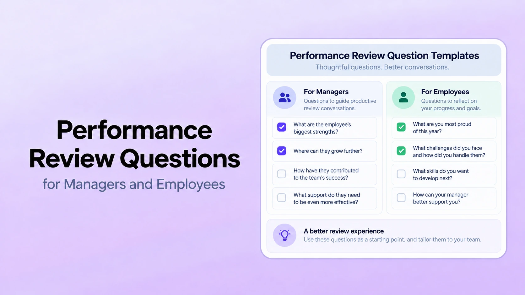 Performance Review Questions for Managers and Employees