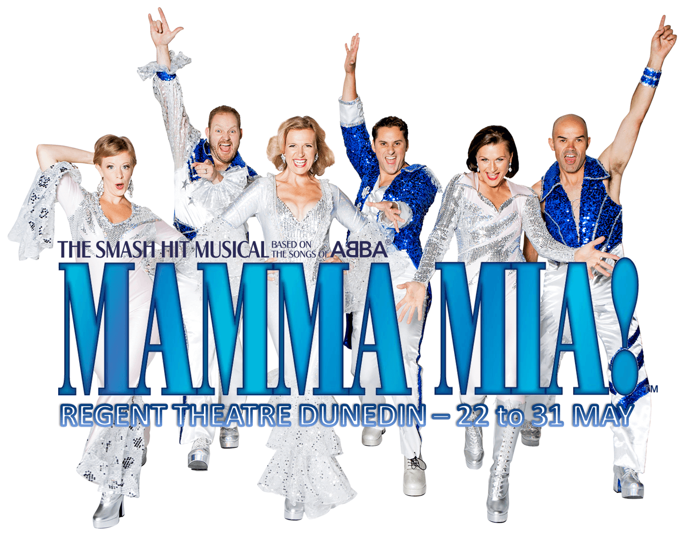 Poster with Ali Harper on it in Mamma Mia Show.