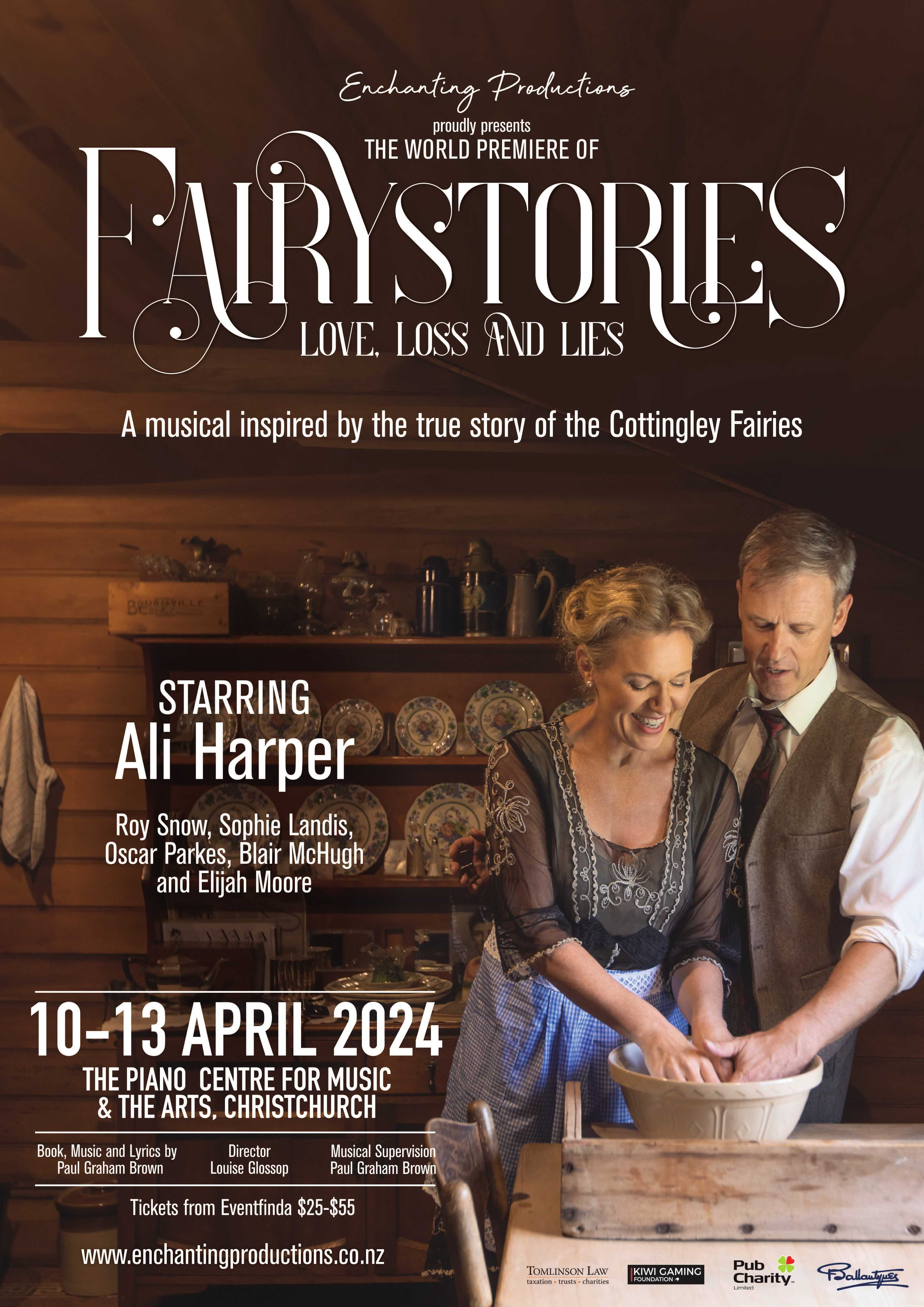 Poster with Ali Harper on it in Farirystories Show.