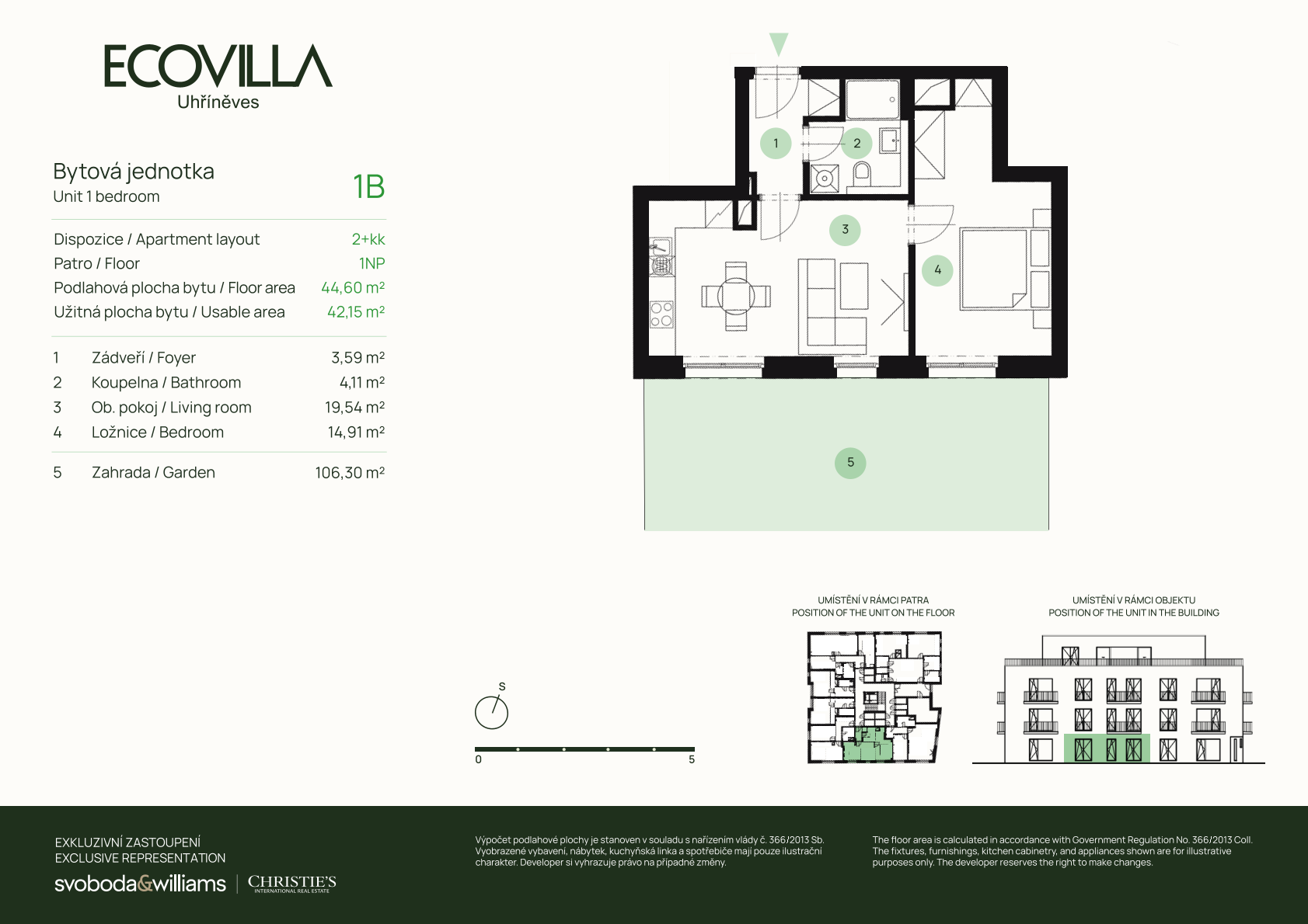 Půdorys bytu – ECOVILLA Uhříněves