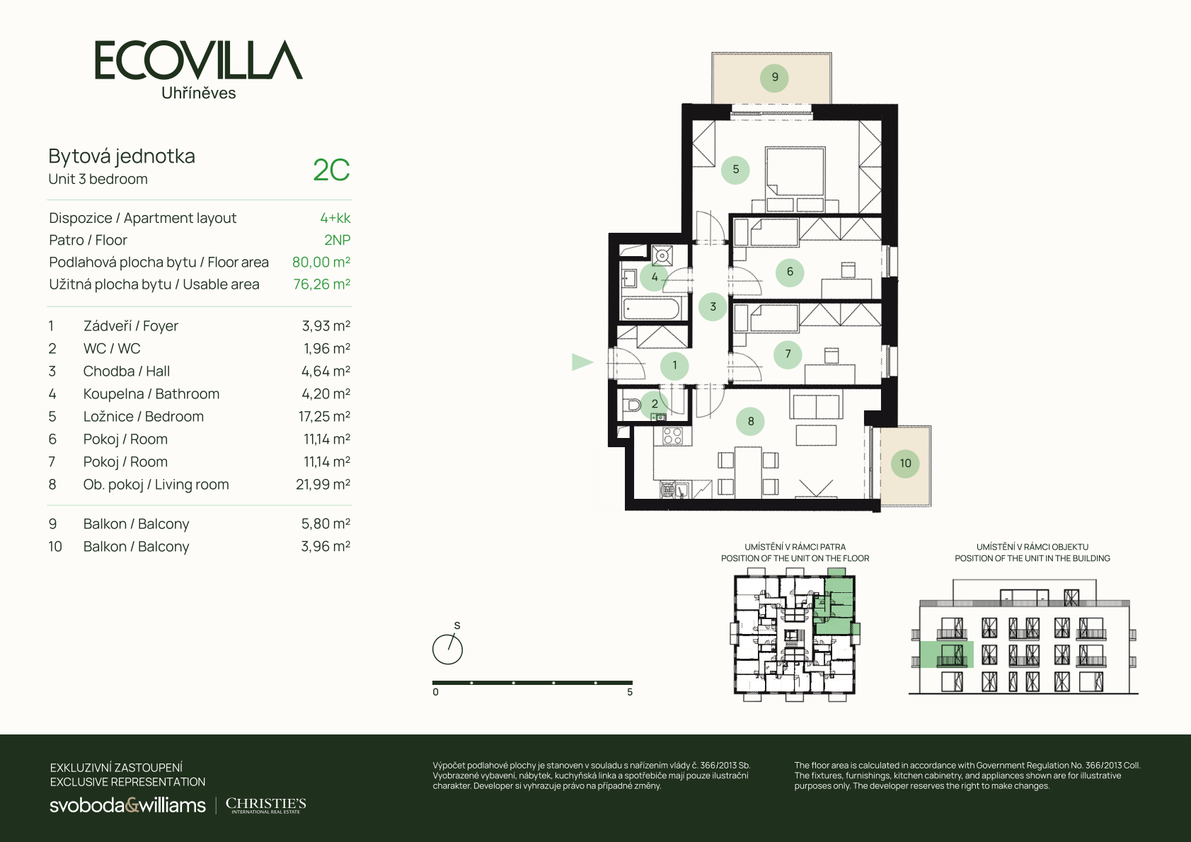 Půdorys bytu – ECOVILLA Uhříněves