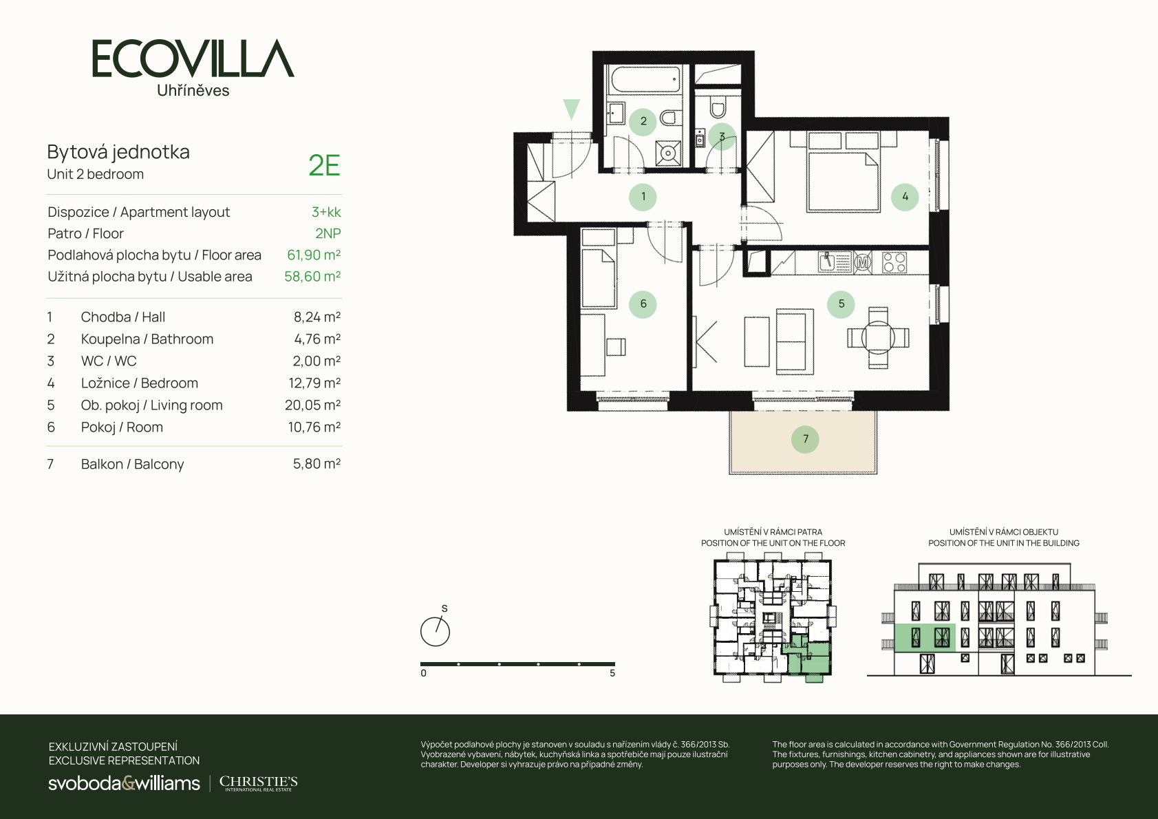Půdorys bytu – ECOVILLA Uhříněves