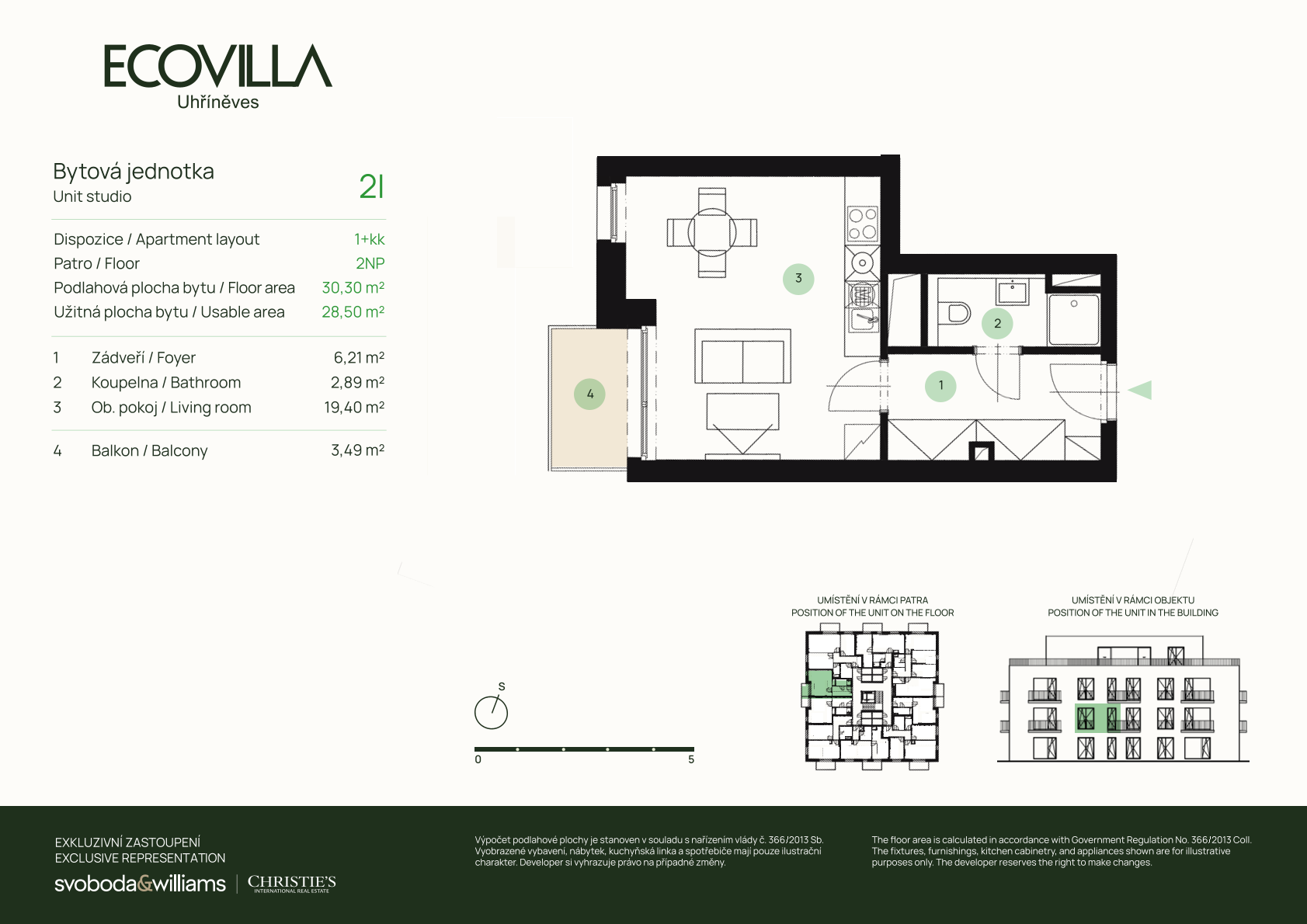 Půdorys bytu – ECOVILLA Uhříněves