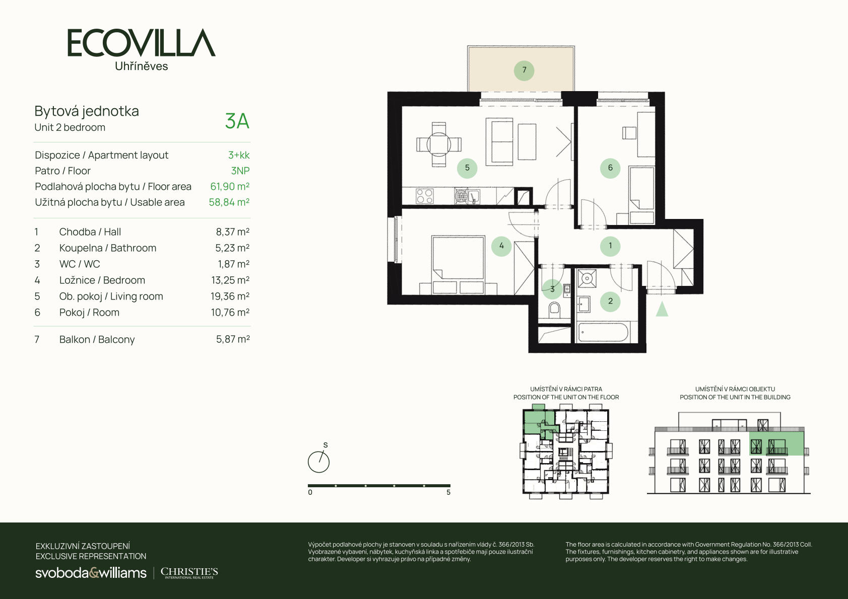 Půdorys bytu – ECOVILLA Uhříněves