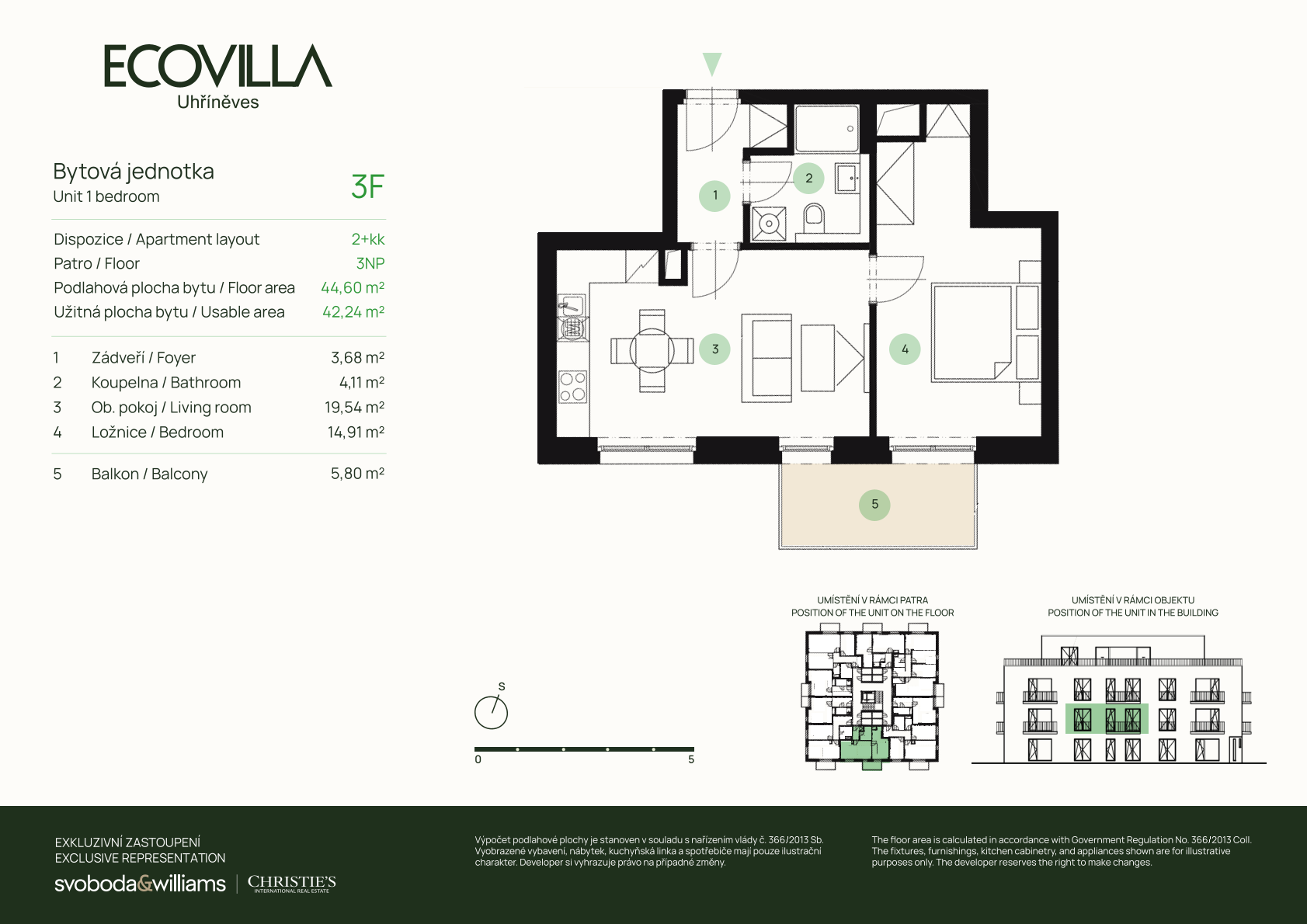 Půdorys bytu – ECOVILLA Uhříněves