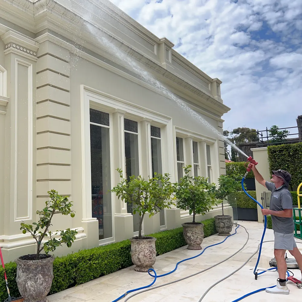 An Adelaide Property Wash Utility Vehicle on location for Window and Glass Cleaning